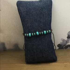 Braided turquoise howlite stone bracelet